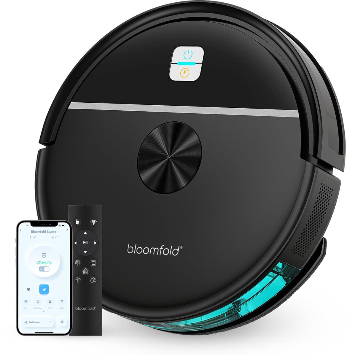 Bloomfold Sweep Robotstofzuiger met Dweilfunctie – Slimme Robot Stofzuiger, 3500Pa, 130 min, App & Google Home - Ultra-dun (7,3 cm) - Geschikt voor Huisdierhaar — afbeelding 1