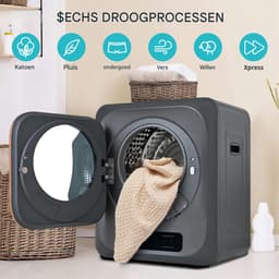 Afvoerdroger - Wanddroogkast met UV Sterilisatie en 6 Programma's - 3 kg Capaciteit - Grijs — thumbnail 10