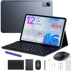 POCKAM P12-tablet - 12 inch 2K 120 Hz IPS - Android 16 - 48 GB RAM (8+40 GB) - 128 GB ROM - 10000 mAh /18 W - Octa-Core T7280 - Dubbele camera - WiFi 5 - Bluetooth - Face ID - Toetsenbord - Stylus meegeleverd — thumbnail 1