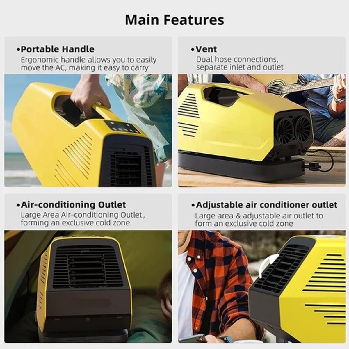 Mobiele Airconditioner – Draagbare Airco – Outdoor Koeling – Compacte Klimaatbeheersing – Lichtgewicht 6,5 Kg – 2380 BTU - 43 dB Geluid – Meerdere Modi — afbeelding 1