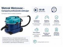 Wetrok Wetcovac instapmodel, compact en licht met regelbare zuigkracht