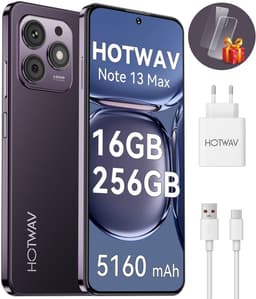 HOTWAV Note 13 Max mobiele telefoon senioren - Smartphone - 256GB - Paars - mobiele telefoon zonder abonnement - 2 jaar garantie - Met Transparante Hoes - 4G Dual SIM — thumbnail 1