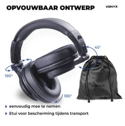 DJ koptelefoon - Vonyx HDX120DB - Over ear koptelefoon - Studio koptelefoon - Opbergtas - Donkerblauw — thumbnail 7