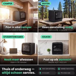 Ventux® Mini Vaatwasser Incl. App – Afwasmachine – 5 Programma’s – 900 Watt – 42,5 x 42,8 x 45,8 cm - Zwart — thumbnail 7