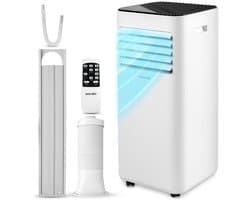 SereneLife Mobiele Airco - 9000 BTU - Airconditioner met Verwarming - WiFi - Koelen, Verwarmen en Ontvochtigen - Inclusief Raaminstallatiekit - Grijs
