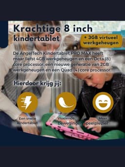 Quvo® Kindertablet Deplay - Kinder Tablet Deplay - Kindertablet Deplay Pro - Blauw - 23cm x 13cm x 1cm — thumbnail 6