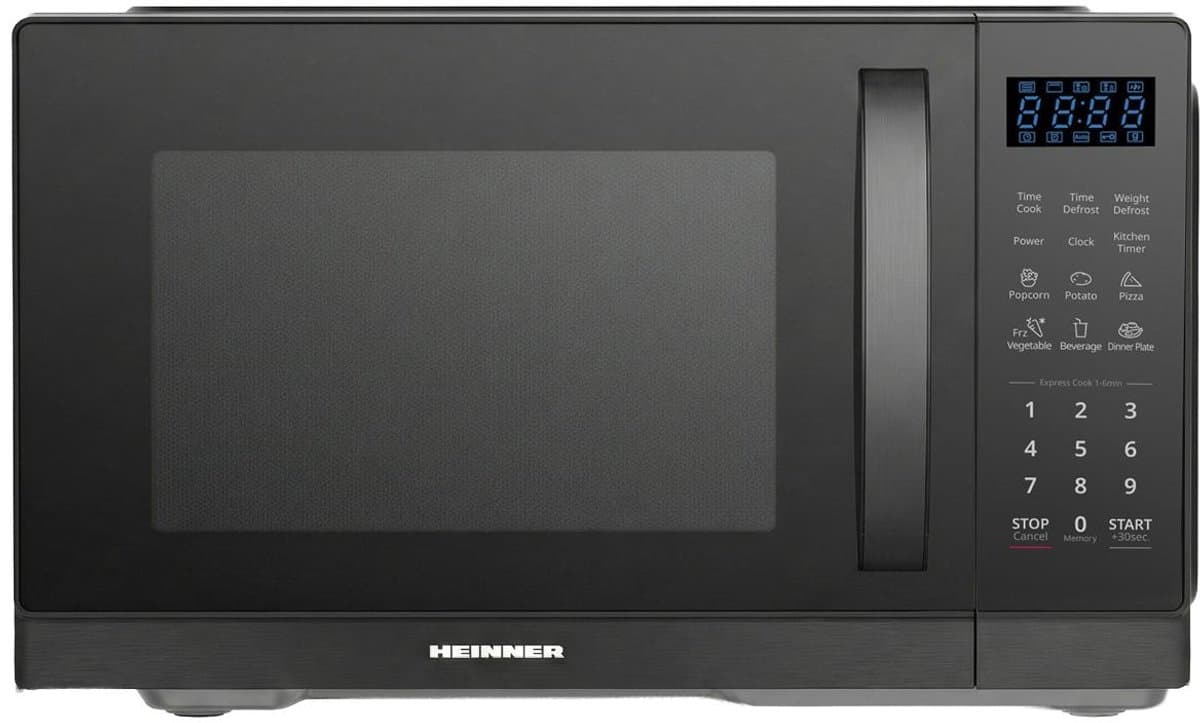 Heinner Vrijstaand Magnetron 25L – Digitale Bediening – 11 Vermogensniveaus – Ontdooifunctie – Timer – 900 W – Zwart — afbeelding 1
