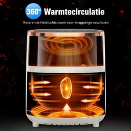 Lifero Airfryer - Heteluchtfriteuse Zwart 1800W - Turbo Air Fry - Mini Oven 6L - Kijkvenster - Digitaal Display - 29,5×25×25cm — thumbnail 3