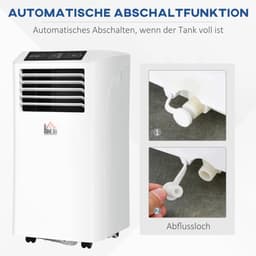 3-in-1 Mobiele Airco - Draagbare Airconditioner - 3-in-1 Koelen, Ontvochtiger & Ventilator - 9000 BTU - voor 12-28 m² - met Afstandsbediening & 24-uurs Timer - Wit — thumbnail 4