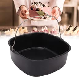 Bakvorm voor Airfryer, Voedselveilige Metaal, Vaatwasserbestendig, Geschikt voor Diepvriezers, Ideaal voor Taarten, Brood en Casseroles, Grijs (20 cm) — thumbnail 5