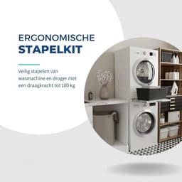 REN® Tussenstuk Wasmachine Droger - Stapelkit - Tussenstuk Wasmachine en Droger - Tussenstuk Wasmachine Droger Zwart - Tussenstuk Wasmachine Droger Aeg - Wit - 54cm x 60cm x 8cm — thumbnail 9