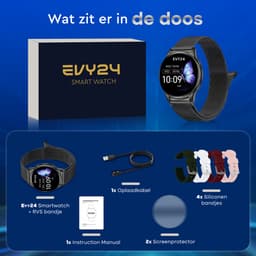 Evy24 Smartwatch Pro 42mm - Smartwatch Dames - Horloge met Belfunctie - Sporthorloge Dames - AMOLED - Bloeddrukmeter - Stappenteller - Android en iOS - Zwart — thumbnail 8