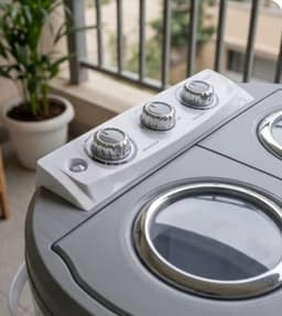 Mini Wasmachine 3 kg – CompactWash Travel 230W met 2 kg Centrifuge, Bovenlader, Semi-Automatisch, Energiezuinig, Draagbare Camping Wasmachine – Wit Urbanhome — thumbnail 1