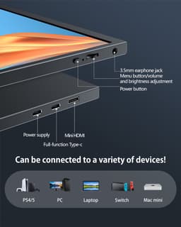 UPERFECT Portable Monitor J10 10" 1280P 60HZ 3:2 1500:1 IPS 16.7M(8Bit) MiniHdmi draagbaar scherm | 100% sRGB draagbare monitor| 180° Auto-Rotatie portable monitoren| Anti-verblindend IPS | Dual USB-C — thumbnail 4