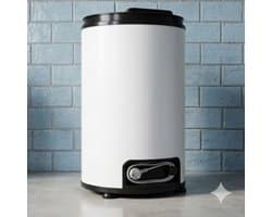 Centrifuge Wasdroger 6 kg – TurboSpin Compact 3200 RPM Spin Dryer, Ruimtebesparend 35x37x66 cm, Draagbare Spin Droger, Handmatige Bediening – Wit Urbanhome
