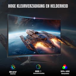 Quvo® Gaming Monitor 240hz - Gaming Monitor - Zwart - 18xm x 72cm x 59cm ; 5.5 kg — thumbnail 7