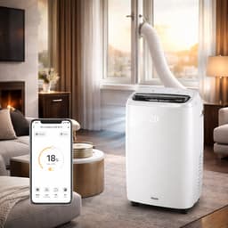 Mobiele Airco 14000 BTU met WiFi-Smart Airconditioner Verrijdbaar –airco met- app Airco Zonder Installatie –Airco Zonder Buitenunit – Portable Airco –Airconditioning Slaapkamer Zolder-Koelen Ontvochtigen Ventileren –Energiezuinige Airco–Stille Airco — thumbnail 1