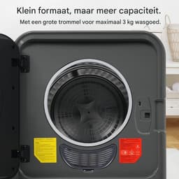 Afvoerdroger 3 Kg - Trommeldroger Met 5 Programma's, Oververhittingsbeveiliging En Wandmontage - Wit — thumbnail 14
