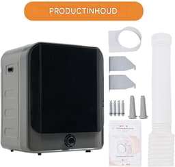 Afvoerdroger 3 Kg - Trommeldroger Met 5 Programma's, Oververhittingsbeveiliging En Wandmontage - Wit — thumbnail 15