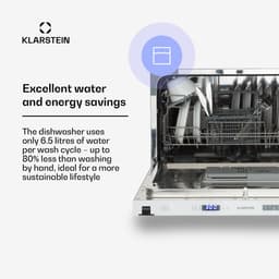 Klarstein Vaatwasser Mini voor 6 Couvert, Stille Inbouw Vaatwasser klein met 6 Programma’s, Tafelmodel Vaatwasser voor Thuis, Kantoor en Camping, Mini Vaatwasser met Wateraansluiting - Vaatwasmachine Afwasmachine - 6 Maatgedekken 52 cm - voor Singles — thumbnail 7