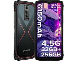 DOOGEE Blade 10 Pro Energy 4.5G - Robuuste Telefoon - Smartphone - 32 GB RAM+256 ROM(2TB/TF) - Android 15 - 6,56-inch HD+ 90Hz - 6150mAh/18W - IP68 - 10.7mm - Face ID - NFC - GPS - Zwart
