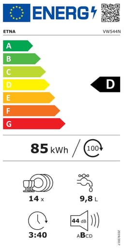 ETNA - VW544N - Inbouw Vaatwasser - 44dB - 14 Couverts - Energielabel D - Startuitstel - Extra droog functie — thumbnail 3