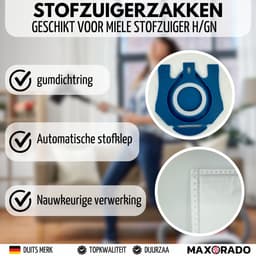 Maxorado Stofzuiger Set 16-delig - 10 zakken + 2 Hepa + Uitblaas + 2 Motor Filter - geschikt voor Miele C3, C2, S8340, S8430, S8310, S8360, S8, S5, S5211, S5210, S8460 — thumbnail 9