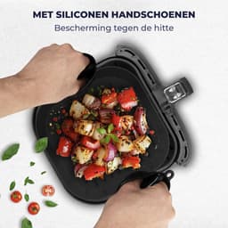 Fentic Airfryer Siliconen Bakje + Oven Wanten – 20,5 cm - Geschikt voor Philips, Cosori, Ninja, Tefal, Cecotec – Accessoires voor Airfryers - Zwart — thumbnail 2