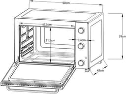 Elektrische mini-oven - Natuurlijke convectie CONTINENTAL EDISON - CEMF60B3 - Zwart - L60 x H39 x D 48 cm — thumbnail 3