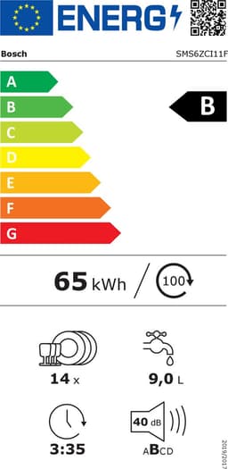 BOSCH SMS6ZCI11F SER6 vrijstaande vaatwasser - 14 couverts - Inductie - L60 cm - 40 dB - Klasse B - RVS — thumbnail 2