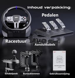 PXN - V9 Gen 2 - Race Stuur - Met Pedalen en Shifter - 270/900°- Game Stuur - Geschikt voor PS4 - Xbox One - PC - Xbox Series X|S - PS3 - Met App — thumbnail 6