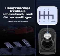 PXN - V9 Gen 2 - Race Stuur - Met Pedalen en Shifter - 270/900°- Game Stuur - Geschikt voor PS4 - Xbox One - PC - Xbox Series X|S - PS3 - Met App — thumbnail 9