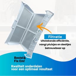 Fixem® Geschikt voor Aeg, Electrolux, Zanussi Filter 1366019014, 8581366019017 pluizenfilter - pluizenzeef droger filter - 325x310x75 mm - 1 Stuk — thumbnail 6
