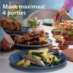 Airfryer met Twee Baklades - Gezond Snel en Veelzijdig Koken 9 Liter Inhoud Touchscreen 2 Lades NA350/00 — thumbnail 4