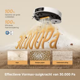 Dreame Robotstofzuiger L50s Pro Ultra - Robotstofzuiger met dweilfunctie - Automatisch Leegstation - 30.000 Pa zuigkracht - Geschikt voor huisdierharen - DryBoard - Wit — thumbnail 6