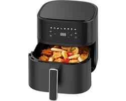 Dewelling 625A Heteluchtfriteuse 6,5L – 1700W Airfryer met Metalen Binnenbak – 80-200°C – Zwart