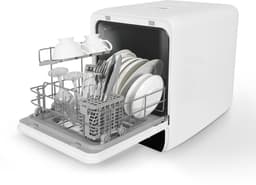Puluomis Mini Vaatwasser - Afwasmachine - Vrijstaand - 3 Couverts - 7 Wasprogramma's - Incl. Bestekmandje - Zwart — thumbnail 5