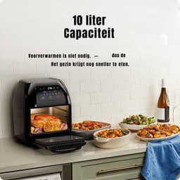 MIRA® Heteluchtoven - Oven - Airfryer Oven - Zwart - 31cm x 31cm x 38cm — thumbnail 8