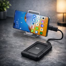 DM Externe harde schijf 500GB - USB-C - Stootvaste HDD voor professioneel gebruik - Zwart — thumbnail 5