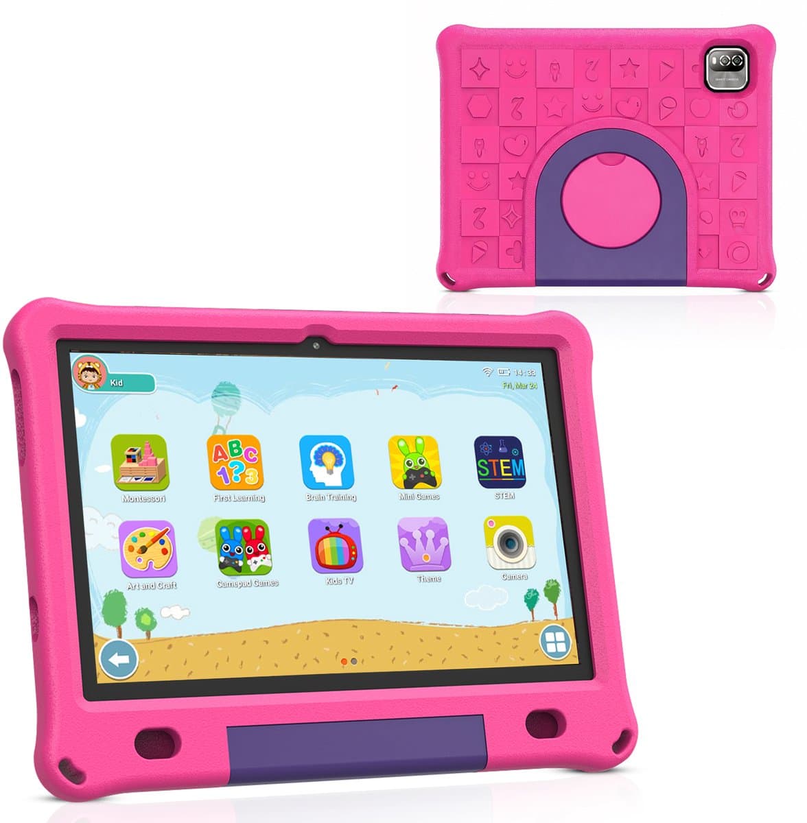 Kindertablet 10 inch – Android 15 – 64GB – Inclusief Hoes – Ouderlijk Toezicht – Kids Tablet – Tablet Kinderen – WiFi — afbeelding 1
