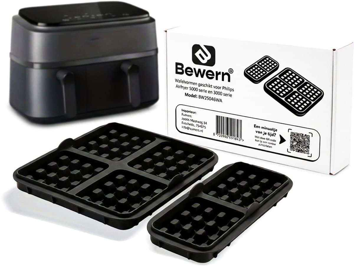Wafelvormen geschikt voor Philips Airfryer 5000 serie en 3000 serie – Airfryer Accessoires voor dubbele airfryer – Wafel bakvorm - Alternatief voor wafelijzer en wafelmaker — afbeelding 1