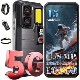 Oukitel WP300 Robuuste Smartphone 5G - IP68/IP69K Outdoor Telefoon - 12GB RAM - 128GB ROM - 16000mAh 120Hz - 6,8 inch FHD+ scherm - Met Afneembare Module Oortelefoon, Kamplampje - Zwart — thumbnail 1