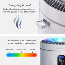 Blanc Square Luchtreiniger Pro - Air Purifier - HEPA 13 + Koolstoffilter - 400m³/h 90m² met UV-Desinfectie - Slaapkamer, Woonkamer, Kantoor – Tegen Allergie, Pollen, Geurtjes - Luchtkwaliteitindicator - Clean Air Slaapstand — thumbnail 5