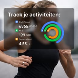 Kuno Ring 2 – Smart Ring – Slaapmonitor – Hartslag & Activiteitentracker – Stappen & Calorieën Meten – Zonder Abonnement – Waterbestendig – Zilver Maat 8 — thumbnail 11