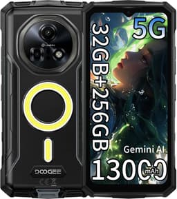 DOOGEE Fire 7 Pro Robuuste smartphone 5G - 32GB RAM - 256GB ROM - 13000mAh 33W - 6,56 inch - IP68/IP69K Outdoor Telefoons - Android 15 - Nachtzicht, Face ID, NFC, GPS, OTG - Zwart — thumbnail 1