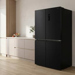 Inventum SKV4180B No Frost energiezuinige Amerikaanse koelkast - 466 liter - Digitaal display - Supervriezen - Vershoudlade - 4 deuren - Zwart — thumbnail 3