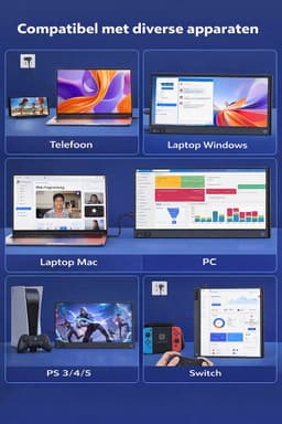 Ohana DT - Portable Monitor Laptop - Draagbare Monitor - Draagbaar Scherm - 15.6 Inch - 1920x1080 Full HD - IPS - 60Hz - USB-C - Mini HDMI — thumbnail 2