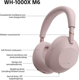 Sony WH-1000XM6 - Draadloze koptelefoon met Noise Cancelling - Roze — thumbnail 4