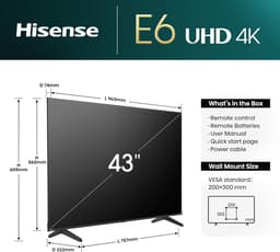 4K UHD Smart TV 43 inch (108 cm) LED – Dolby Vision, HDR, 60Hz, HDMI 2.1, WiFi, Bluetooth, Alexa Built-in – 96,3 × 60,8 cm – Pauwhome — thumbnail 7