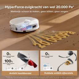 Roborock Qrevo Curv 2 Flow-Robotstofzuiger met dweilfunctie-SpiraFlow Realtime Zelfreinigende Rolmop-20.000 Pa-Dual Zero-Tangle-Systeem-AI Obstakelvermijding-Warmtewas dweil-tapijtbescherming — thumbnail 9
